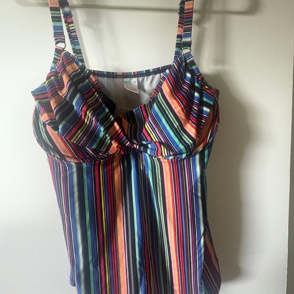 Colorful Striped Women's Tankini